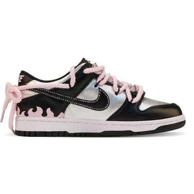 Custom Cyber Love Letter Dunk Black/silver/pink – custom sneakers view 2 | DiySneakers