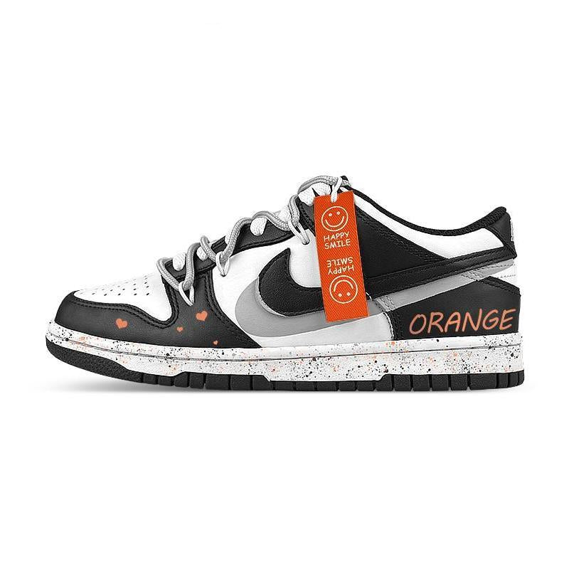 Orange smiley custom Dunk sneakers for women