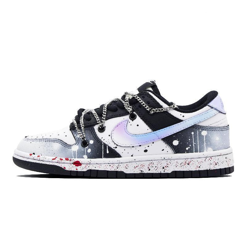 Custom The female style dreams back to the future Dunk Red/purple – hand-painted custom sneakers | DiySneakers
