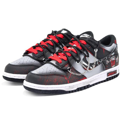 Custom Screaming Female style Dunk Black/Red – custom sneakers view 2 | DiySneakers
