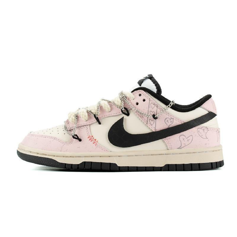 Pink and black fruit-themed custom sneakers for women