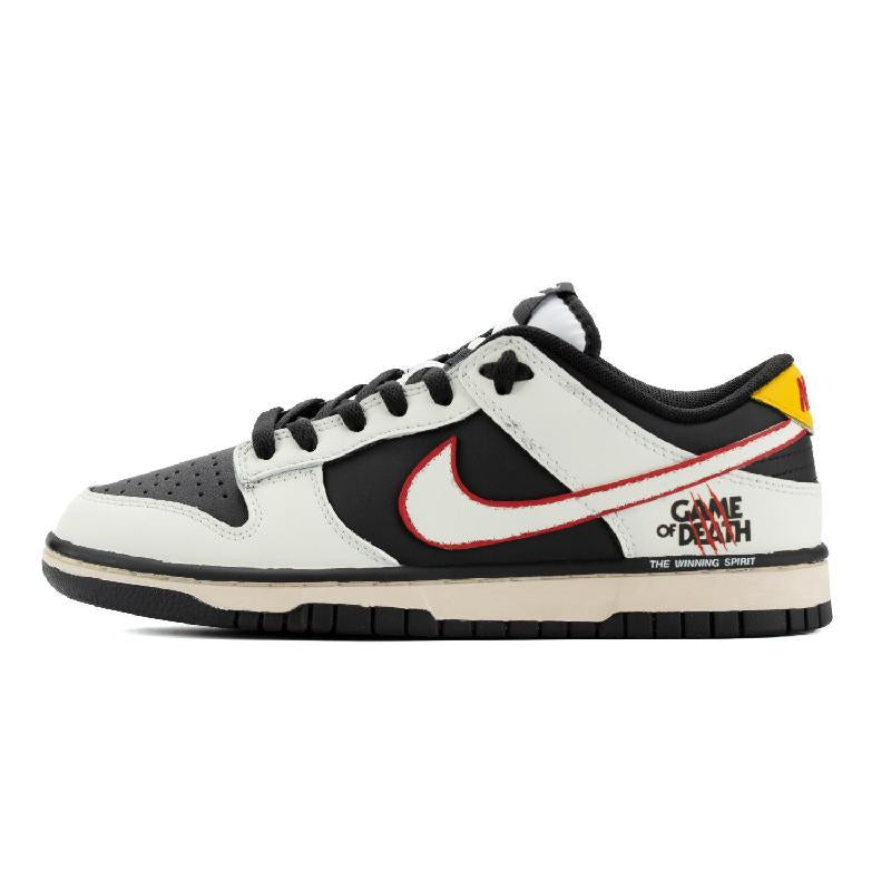 Custom Female blood Dunk Black/white/yellow – hand-painted custom sneakers | DiySneakers