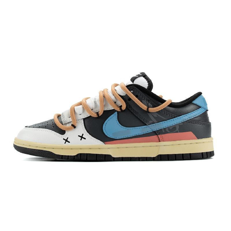 Custom Female style trajectory Dunk Beige/Blue – hand-painted custom sneakers | DiySneakers
