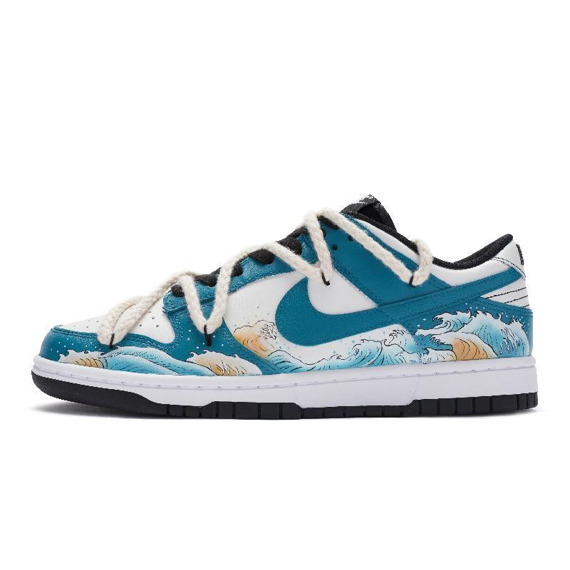 Custom Surfing Dunk Blue/White/Yellow – hand-painted custom sneakers | DiySneakers