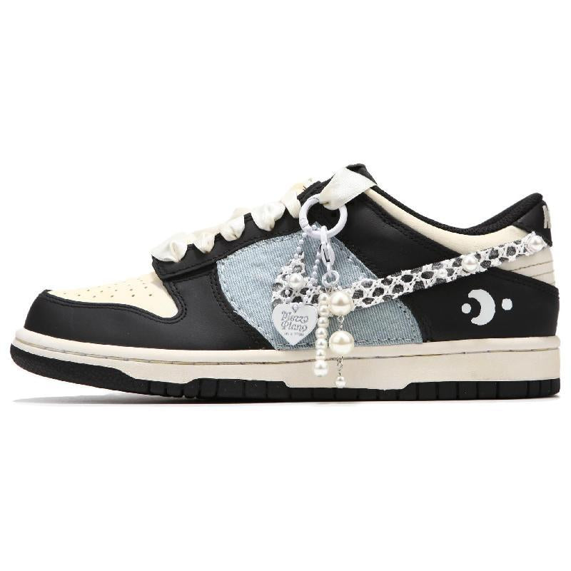 Custom A female pearl denim girl Dunk – hand-painted custom sneakers | DiySneakers