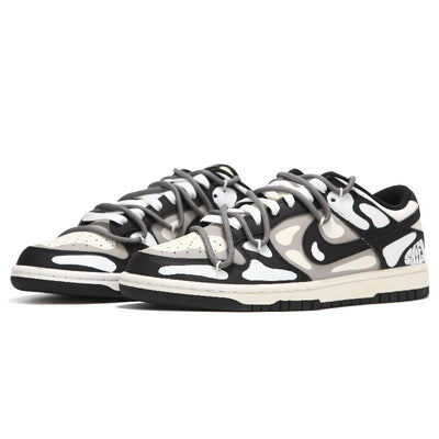 Custom The female style has black and white bones Dunk Black/White/Gray – custom sneakers view 2 | DiySneakers