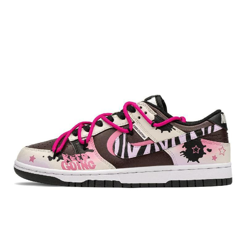 Custom Zebra Millennium Dunk Black/Red – hand-painted custom sneakers | DiySneakers