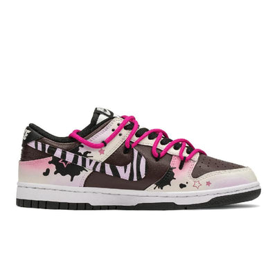 Custom Zebra Millennium Dunk Black/Red – custom sneakers view 2 | DiySneakers