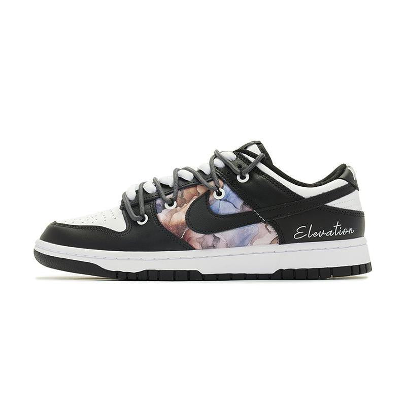 Custom Deconstruction of black and white in a female panda oil painting Dunk – hand-painted custom sneakers | DiySneakers