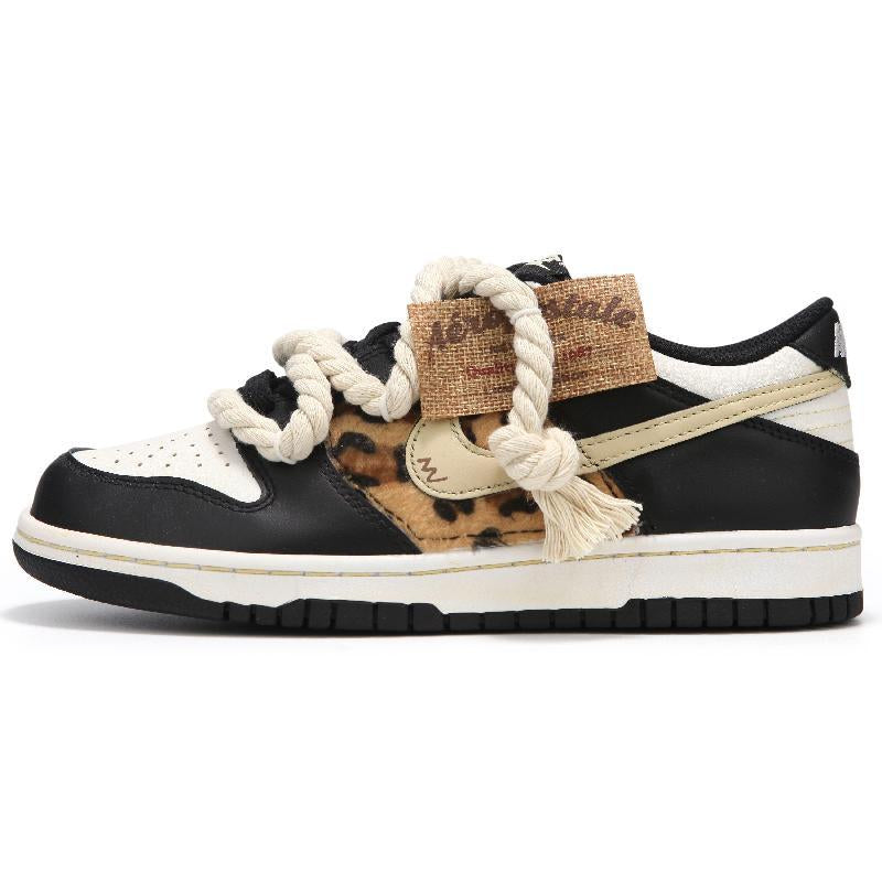 Custom leopard print black Dunk – hand-painted custom sneakers | DiySneakers
