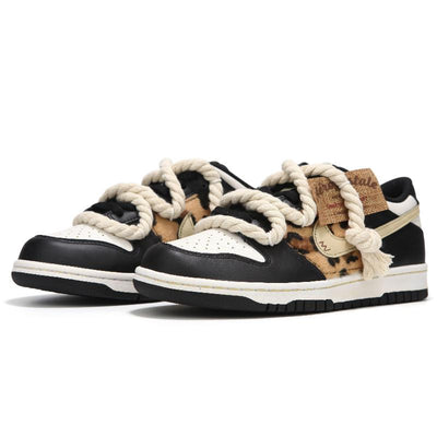 Custom leopard print black Dunk – custom sneakers view 2 | DiySneakers