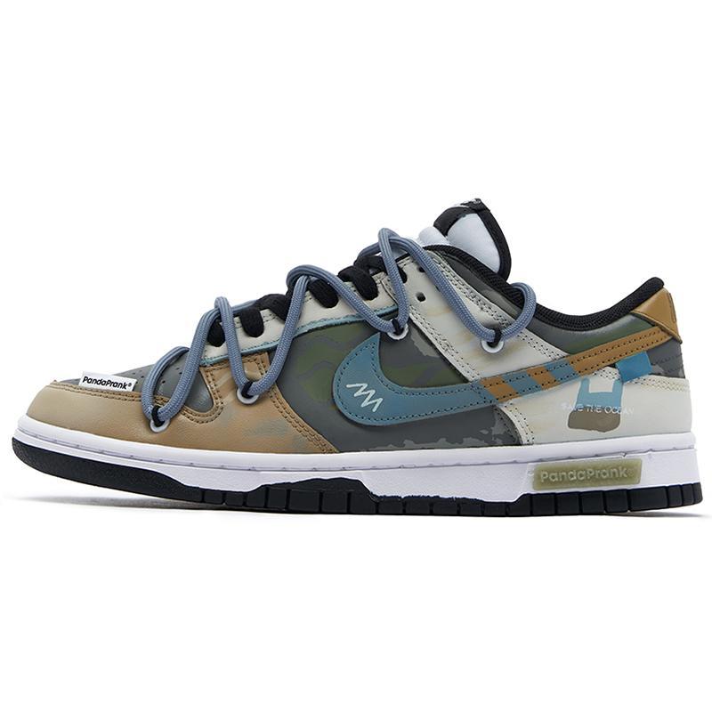 Custom non-biodegradable S-BOX Dunk White/Brown – hand-painted custom sneakers | DiySneakers