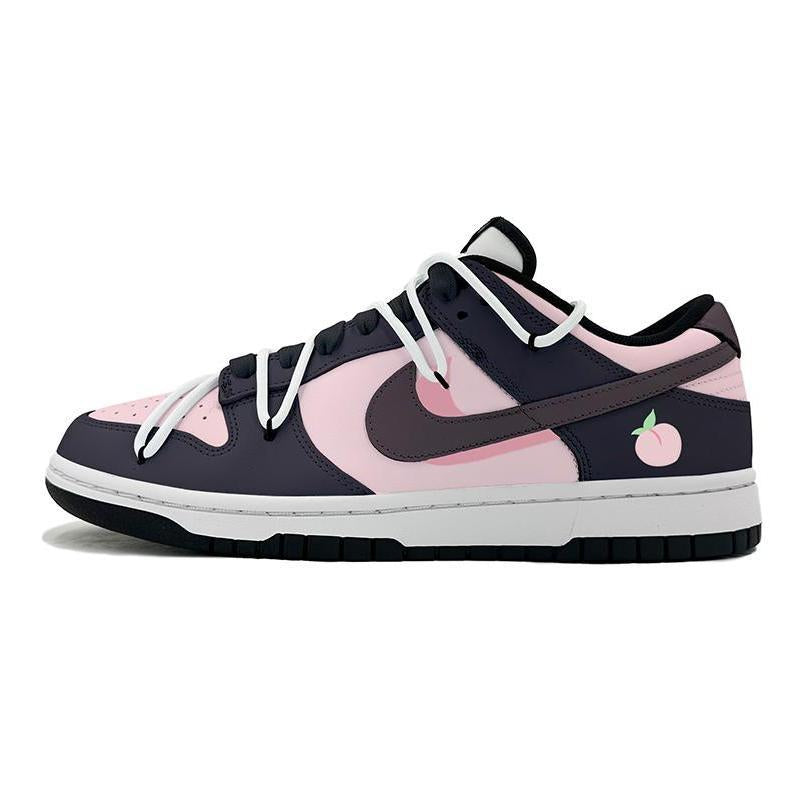 Custom Grapes, white peaches Dunk Black/powder – hand-painted custom sneakers | DiySneakers