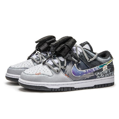 Custom Northern Lights Dunk Grey/black – custom sneakers view 2 | DiySneakers