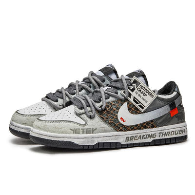 Custom A Miraculous Journey Dunk Grey White Green – custom sneakers view 2 | DiySneakers