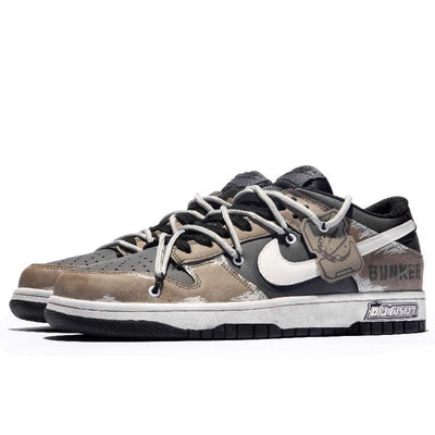 Custom Cover Dunk Beige/black/brown – custom sneakers view 2 | DiySneakers