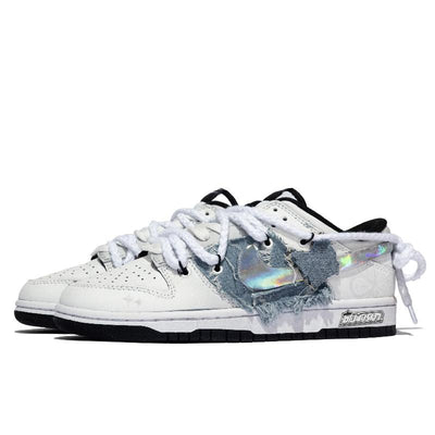 Custom Lost Butterfly Valley, Laser Logo Dunk Denim Style – custom sneakers view 2 | DiySneakers