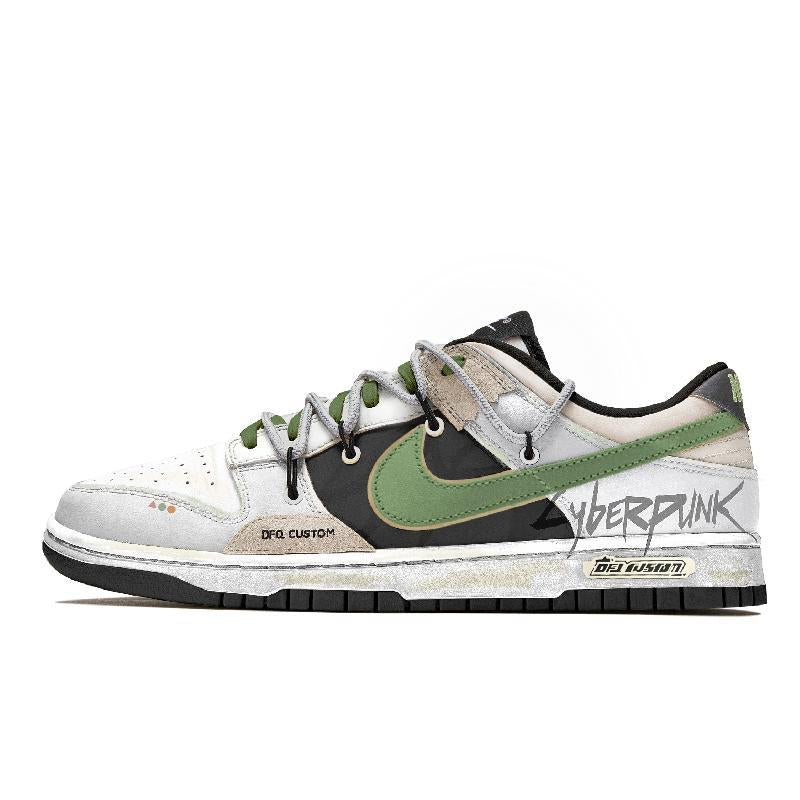 Custom Phantom Green Dunk Green/White – hand-painted custom sneakers | DiySneakers