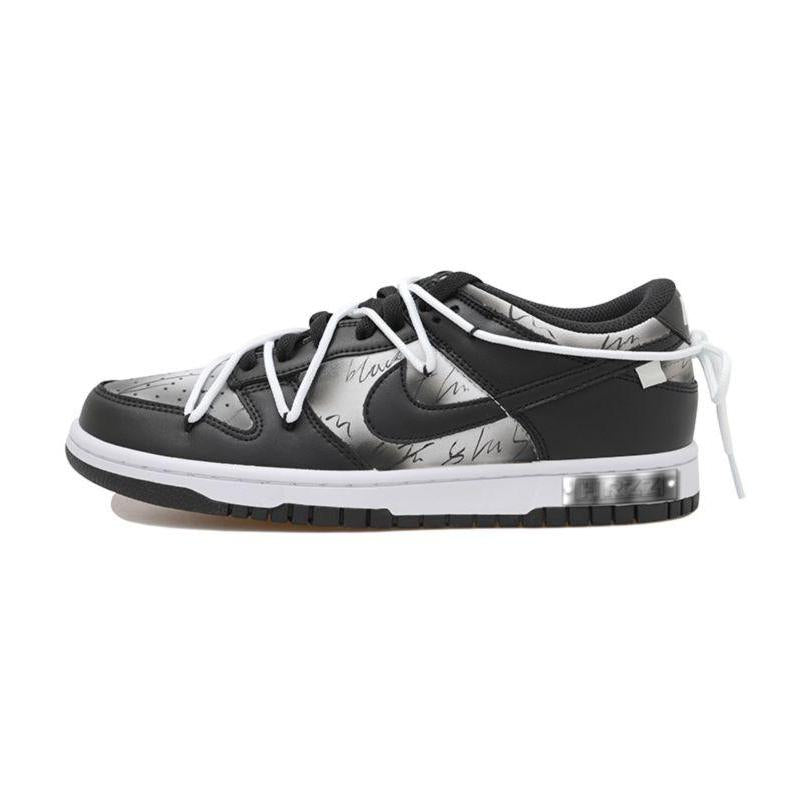Custom Cool black smudged female S-BOX Dunk Black/white – hand-painted custom sneakers | DiySneakers