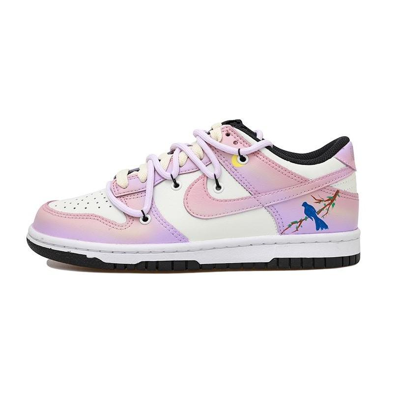 Custom Shi Huai Niao Nu S-BOX Dunk Yellow/purple – hand-painted custom sneakers | DiySneakers