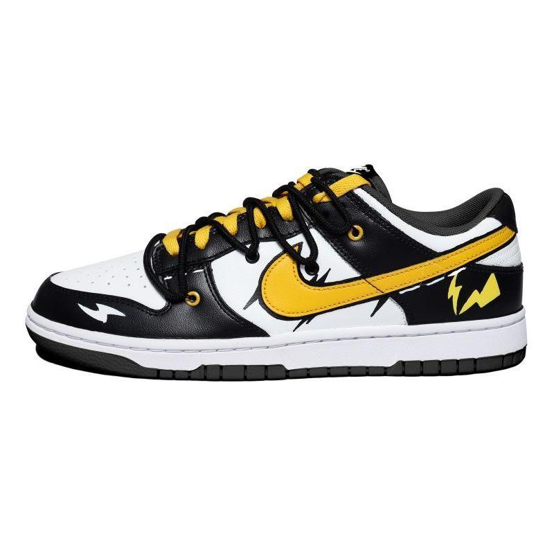 Custom Yellow Lightning Girl Dunk Black/White/Yellow – hand-painted custom sneakers | DiySneakers