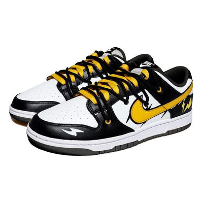 Custom Yellow Lightning Girl Dunk Black/White/Yellow – custom sneakers view 2 | DiySneakers