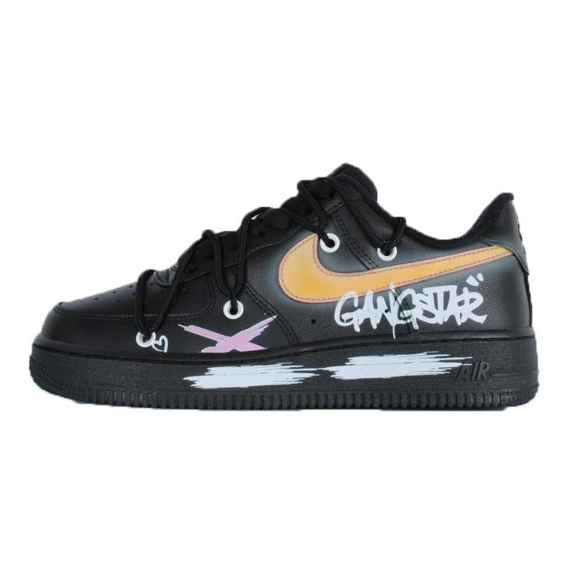 Black and pink cool graffiti custom sneakers for men