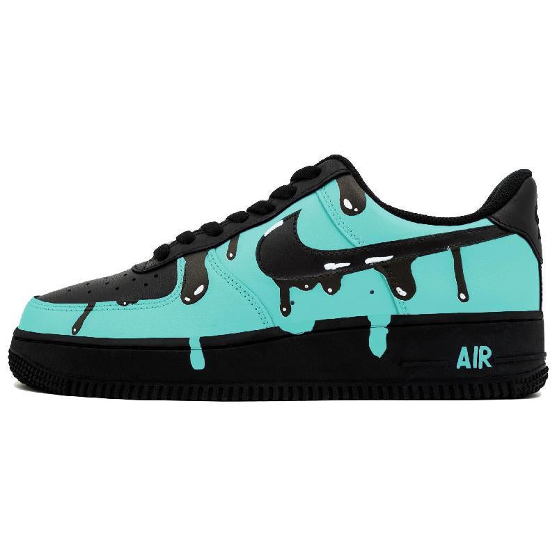 Custom Dissolved ink electric light green Air Force 1 – hand-painted custom sneakers | DiySneakers