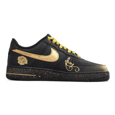 Custom Black gold rose Air Force 1 – hand-painted custom sneakers | DiySneakers