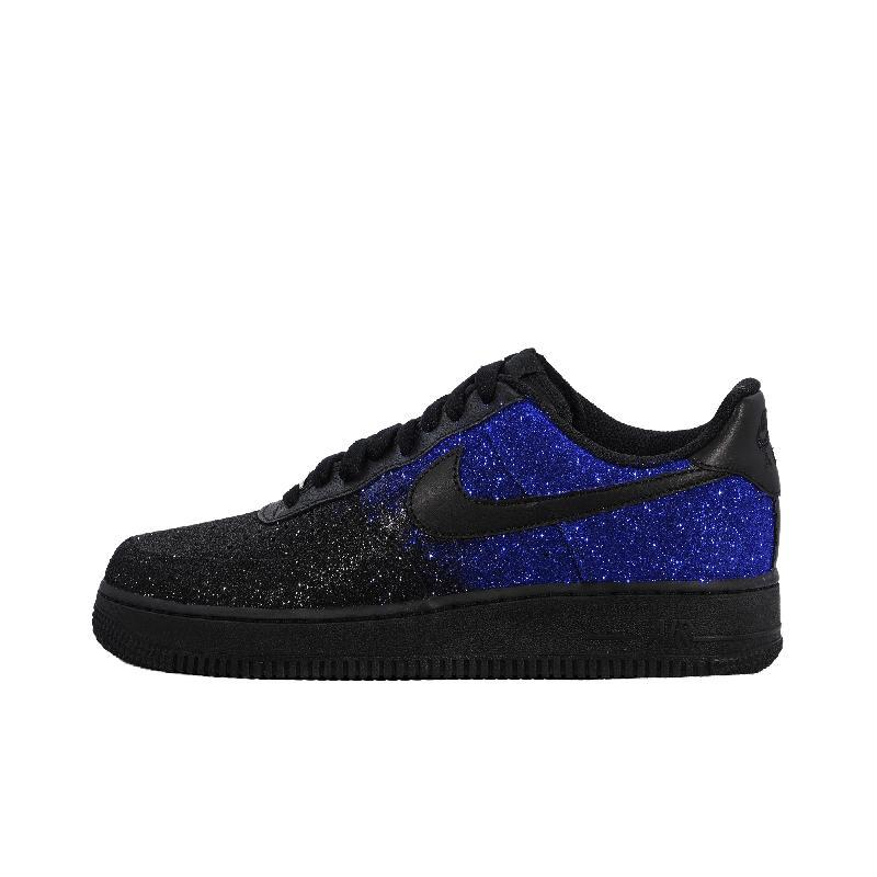 Custom A man with a blue and black gradient full of stars Air Force 1 – hand-painted custom sneakers | DiySneakers