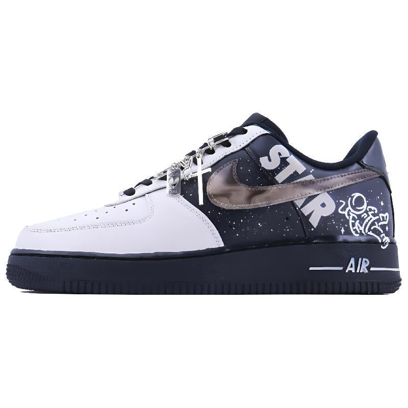 Custom Wandering in the universe Air Force 1 Beige/Brown – hand-painted custom sneakers | DiySneakers