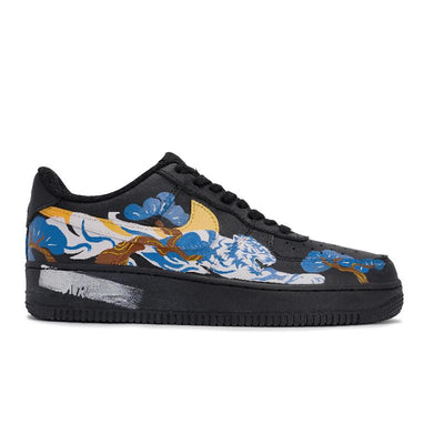 Custom The same style for both and : tiger roar and Dragon roar Air Force 1 Blue/Yellow – custom sneakers view 2 | DiySnea…