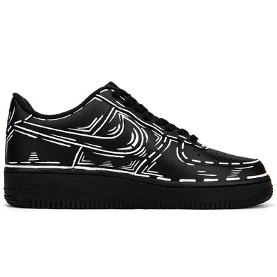 Custom Black and white in the second dimension Air Force 1 – custom sneakers view 2 | DiySneakers