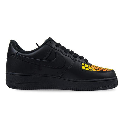 Custom AF1 cellular Air Force 1 Black/yellow – hand-painted custom sneakers | DiySneakers