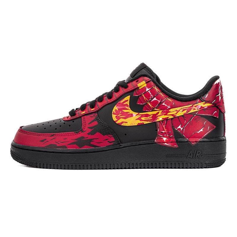 Custom Male samurai of the Warring States period Air Force 1 Black/Red – hand-painted custom sneakers | DiySneakers