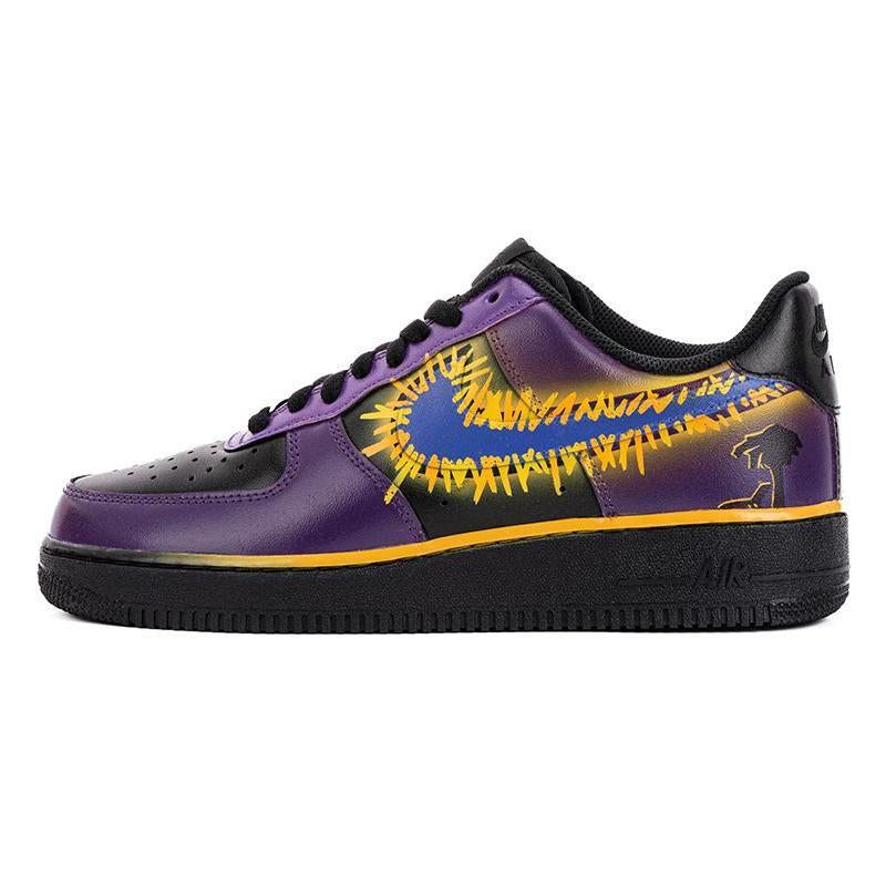 Purple and gold Sunset Afterglow custom sneakers for men