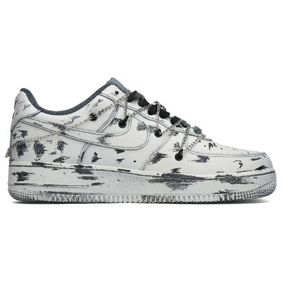 Custom Broken snow realm Air Force 1 White/black – custom sneakers view 2 | DiySneakers
