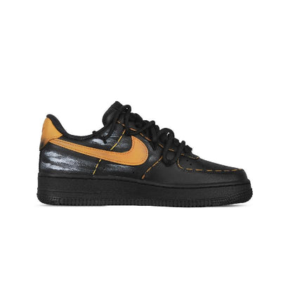 Custom and Alert 2.0 Air Force 1 Black/Yellow – hand-painted custom sneakers | DiySneakers