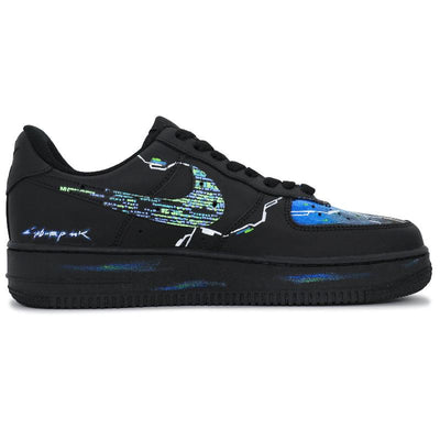 Custom and Thunderbolt dimensions Air Force 1 Green Purple Blue White – hand-painted custom sneakers | DiySneakers