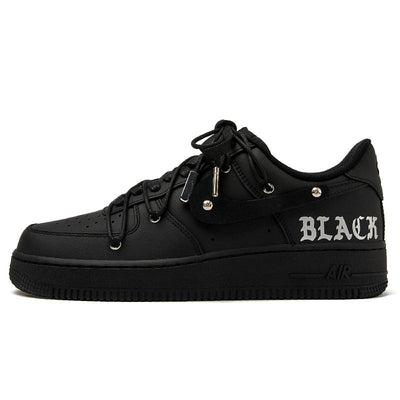 Custom 3D Black and silver Air Force 1 – custom sneakers view 2 | DiySneakers
