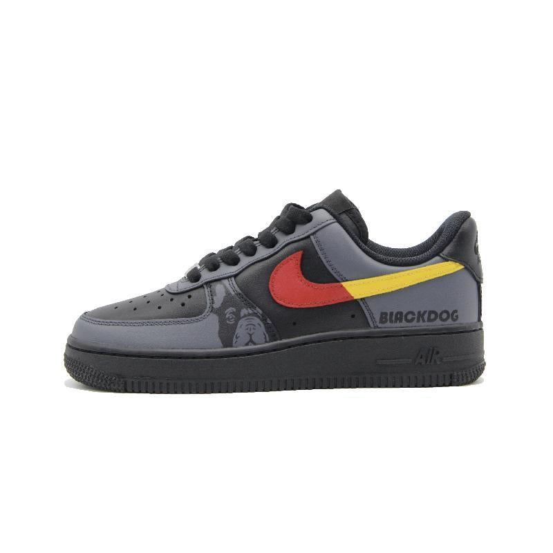 Custom AF Red Greyhound Air Force 1 Black Gray Red – hand-painted custom sneakers | DiySneakers