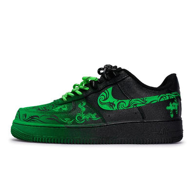 Custom "Braving All Obstacles" Air Force 1 Green – custom sneakers view 2 | DiySneakers