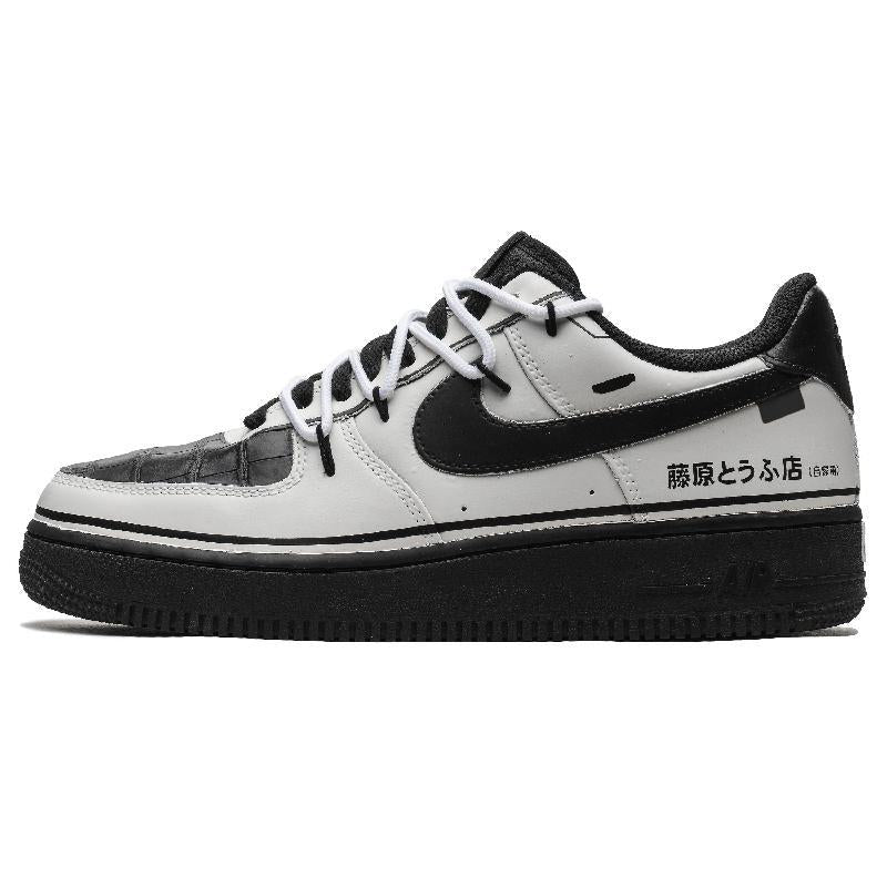 Custom Late at night on the Grey Ridge Air Force 1 Black/white – hand-painted custom sneakers | DiySneakers