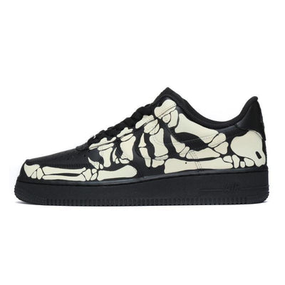 Custom Black skull bones of the same style for both and Air Force 1 – custom sneakers view 2 | DiySneakers