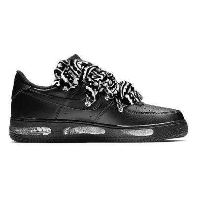 Custom The male cashew flower is black and white Air Force 1 Low – hand-painted custom sneakers | DiySneakers