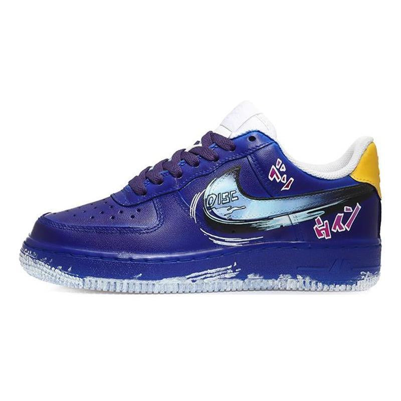 Custom JOJO is blue and yellow Air Force 1 – hand-painted custom sneakers | DiySneakers