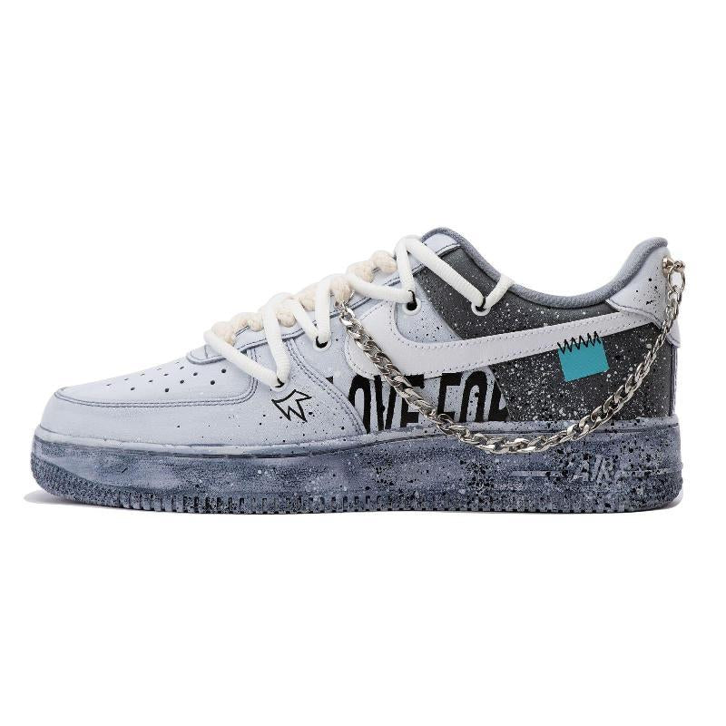 Custom The style is dyed in gray and black Air Force 1 – hand-painted custom sneakers | DiySneakers
