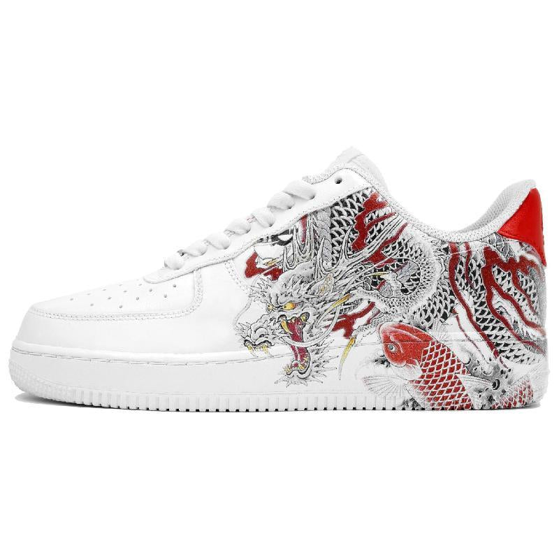 Custom The White dragon goes out to sea Air Force 1 – hand-painted custom sneakers | DiySneakers