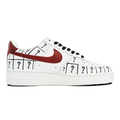 Custom hand-painted portrait in white, black and red Air Force 1 – custom sneakers view 2 | DiySneakers