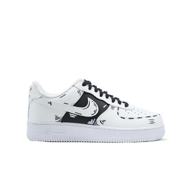 Custom Comic lines Air Force 1 White/Black – custom sneakers view 2 | DiySneakers